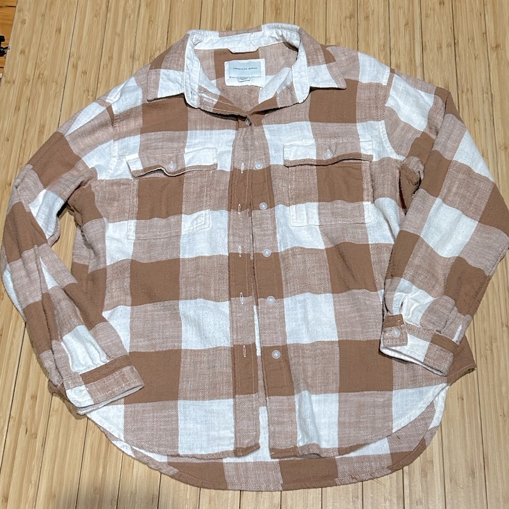 American Eagle Plaid Button Up - image 1